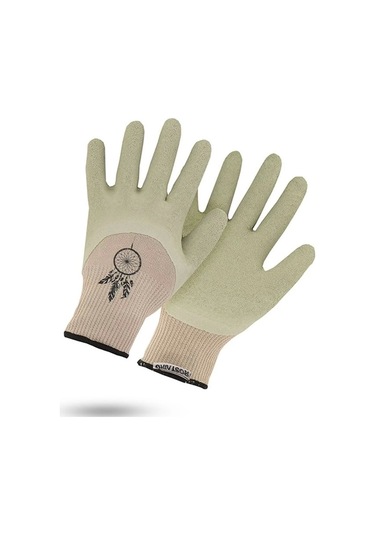 Rostaıng Boho Eldiven Bahçe Eldiveni Bej , Boz Kahverengi