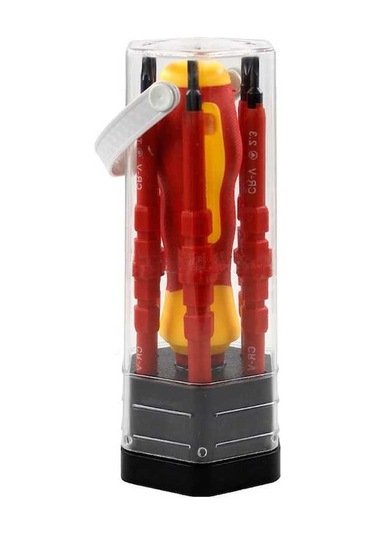 Trendooze Yumuşak Uçlu, Tutamaklı, Tornavida Taşıma Seti: Profesyonel Parça Manyetik Elektrikçi Dahil Çantası 7 Fn