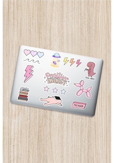 Pink Dekoratif Laptop Notebook Tablet Telefon Sticker Set 04