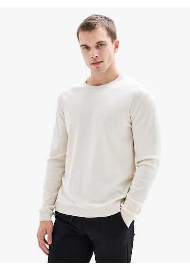 Erkek Sweatshirt 40924 - Krem Krem