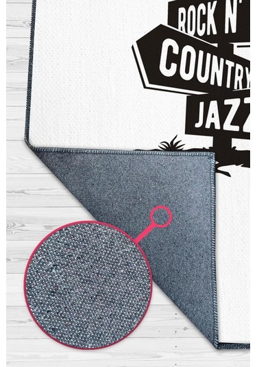 Homshtag Üç Müzik Tarzı Halı Siyah Beyaz Halı Caz Rock Sever Halısı Çok Renkli