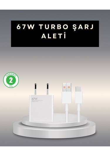 67 Watt Type C Şarj Adaptörü Xiaomi Poco X3 X4 X5 Pro Uyumlu