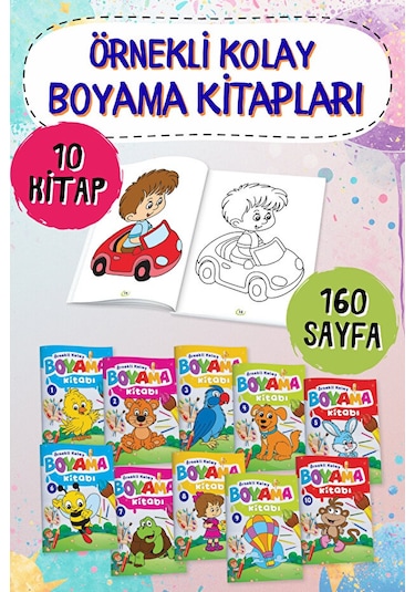 Tandem Yayınları Örnekli Kolay Boyama Kitabı (10 Kitap)