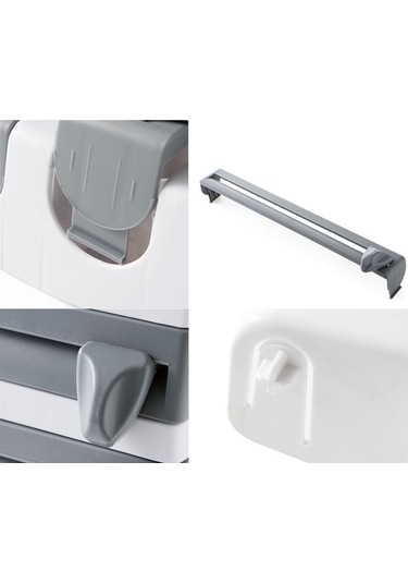 Trendooze 3'ü 1 Arada Mutfak Depolama Rafı Plastik Sarma, Yapışkan Film, Folyo Dağıtıcı, Film Depolama Rafı, Kesici, Kağıt Havlu Tutucu, Rulo Kağıt Havlu Rafı Haki Gt Haki