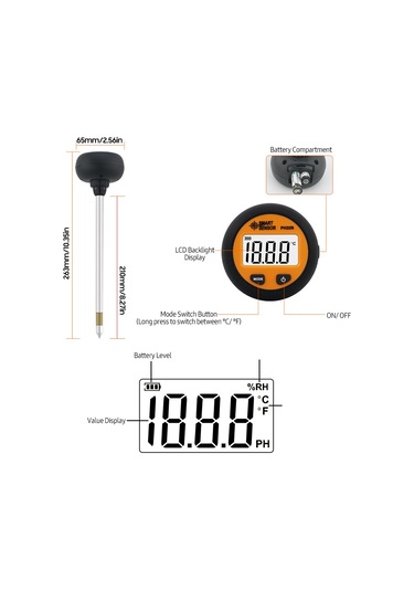Smart Sensor Smart Sensor Ph328 Dijital Arka Işık Toprak Test Cihazı E22679