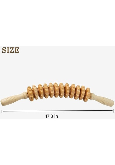 Didadodo Ahşap Terapi Selülit Tetik Noktası Çubuk Rulo, Lenfatik Drenaj Anti Selülit Kas Serbest Bırakma Rulo Lenfatik Drenaj Masaj Aracı Kahverengi