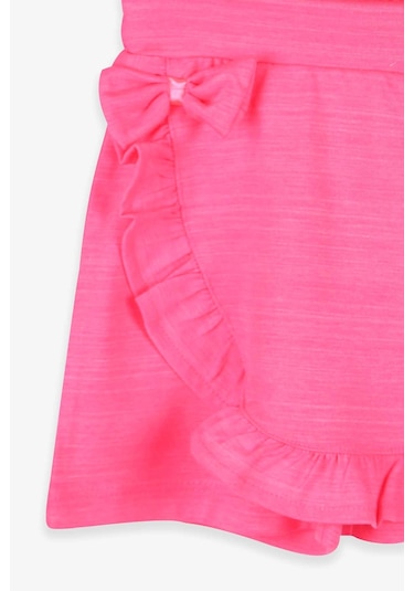 Breeze Kız Çocuk Etek Şort Fırfırlı Kurdeleli 1.5-10 Yaş, Neon Pembe