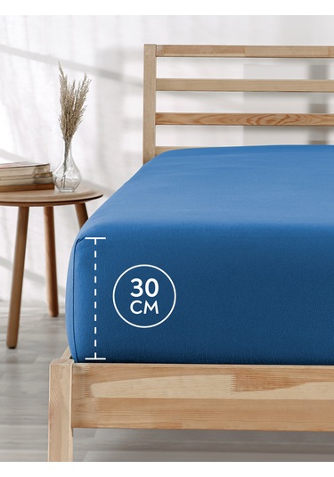 %100 Pamuklu Tek/çift Kişilik Lastikli Çarşaf Fitted Jersey Penye Çarşaf Lacivert