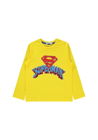 Superman Baskılı 10-13 Yaş Sweatshirt Sarı