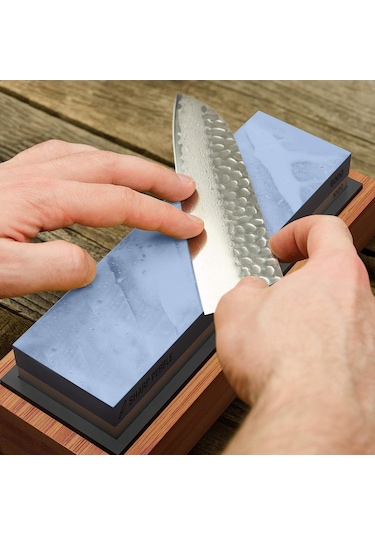 Valkyrie 4 Parça 1. Kalite Bıçak Biley Seti 1000 6000 Bileme Taşı Bambu Tabanlı Profesyonel Set Sulu Biley