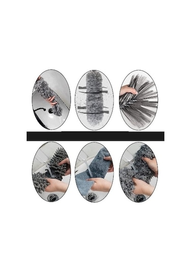 Ekostem Anti Statik 3 Başlıklı Teleskopik Toz Alma Seti Gri