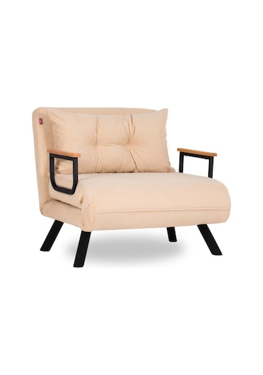 Pafu Sando Tekli Katlanır Yataklı Koltuk - Krem Gri