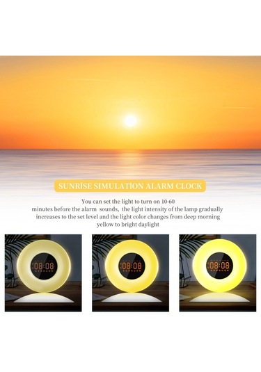 Cbtx Gün Doğumu Gün Batımı Zaman Göstergesi İle Uyandırma Işığı Çalar Saat Fm İle Gece Işığı - Ab Tak
