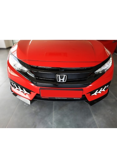 Honda Civic Fc5 Ön Tampon Flap Lip Siyah Piano Black Çıkıntılı