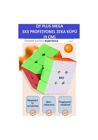 Qy Plus Mega 9 Cm Mıknatıslı Profesyonel Speed Cube - 3x3 Zeka Küpü - Sabır Küpü -