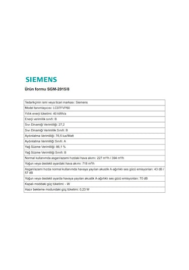 Siemens iQ700 LC97FVP60 Duvar Tipi Davlumbaz