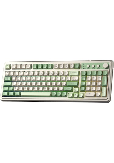 Aula S99 Retro Rgb Gaming 3 Modlu Bluetooth/2.4ghz/usb-c Kablosuz Makrolu Türkçe Q Klavye Yeşil