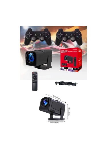 Projektör Siyah Android Taşınabilir Sinema Projeksiyon Wifi Destekli En Güncel Sürüm Akıllı