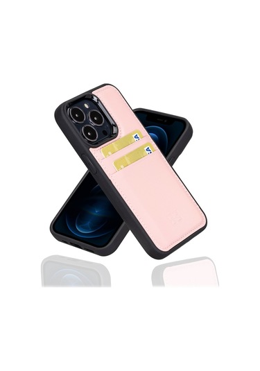 Bouletta Apple Uyumlu iPhone 13 Pro Deri Arka Kapak Fxcp Nu2 Pembe