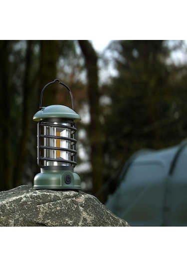 Madfox Vintage Glamping Kamp Lambası 300 Lümen Yeşil Yeşil