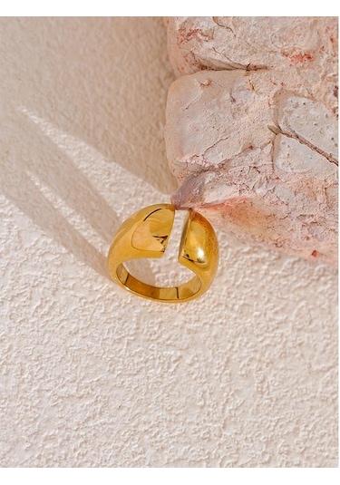 Eetit Minimalist Paslanmaz Çelik Bildirimi Metal Moda Geometrik Sıradışı Yüzük Kadınlar İçin Kişiselleştirilmiş Doku Parmak Takı 8 Altın