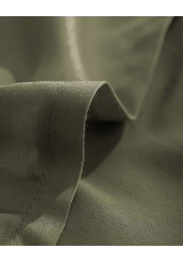 Madame Coco Ciel Tek Kişilik %100 Pamuk Lastiksiz Saten Çarşaf - Haki 8684427182208 Çok Renkli