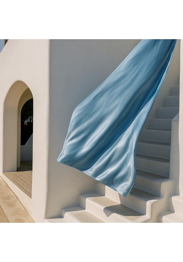 Antibakteriyel Terletmeyen İpek Saten Yastık Kılıfı 2'li 50x70 Mavi Mavi