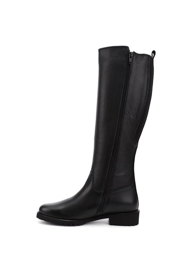 Gönderir Kadın Siyah Floter Fermuarlı Kauçuk Taban Hakiki Deri Çizme Gkzc13444551 Siyah
