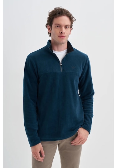 Cazador Yarım Balıkçı Yaka Kalın Polar Regular Fit Sweatshirt-56320 Petrol Cazador Yarım Balıkçı Yaka Kalın Polar Regular Fit Sweatshirt-56320 Petrol