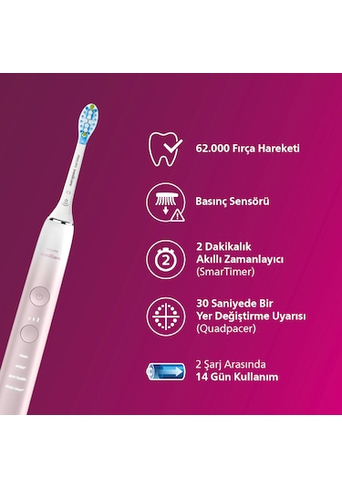 Philips Philips sonicare Hx9911/84 Diamond Clean 9000 Şarjlı Diş Fırçası,Seyahat Kabı,Sonicare App