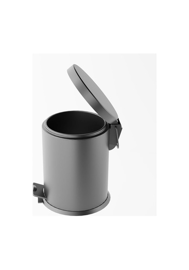 Zift Unique Paslanmaz Çelik Mat Siyah Çöp Kovası, Pedallı Ve Amortisörlü Modern Çöp Kovası 5lt Siyah