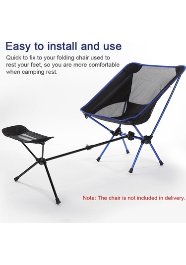Katlanır Kamp Sandalyesi Footrest Taşınabilir Geri,gri Gri