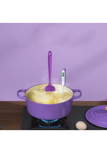 Silikon Kaşık Seti 3lü Büyük Boy Yanmaz Yapışmaz Çizmez Özel Renk