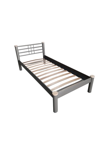 Kappis-s Tek Kişilik Ferforje Metal Karyola-kahverengi Ahşap Latalı