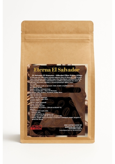 Eterna El Salvador El Manzano Mikrolot Filtre Kahve 250g Doğal Bourbon Çekirdek Mango, Ananas Ve Karamel Notaları Sca 84 86 V60 Chemex Çekirdek Kahve Eterna El Salvador El Manzano Mikrolot Filtre Kahve 250g Doğal Bourbon Çekirdek Mango, Ananas Ve Karamel Notaları Sca 84 86 V60 Chemex Çekirdek Kahve