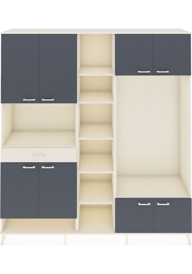 Hyperion Dolap 12 Raflı Tek Çekmeceli 8 Kapaklı 220x44x243 Aytaşı-antrasit/aytaşı Antrasıt/aytası