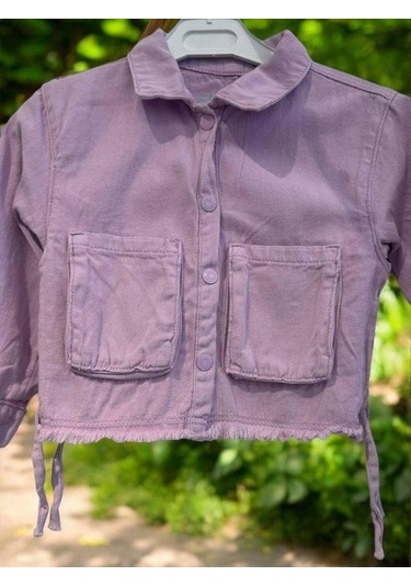 Kız Bebek Pamuklu İnce Dokulu Ceket-15123 Lila