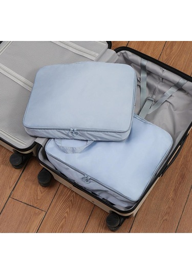 Homyl Yorgan Saklama Çantası Kendini Sıkıştırma Mavi