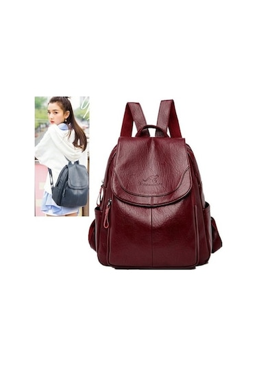 Yulong Kadın Modaya Uygun Ve Çok Yönlü Hakiki Deri Dokulu Sırt Diğer