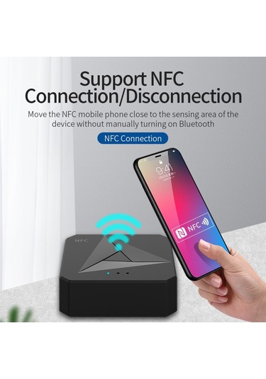 Cbtx M21 2'si 1 Arada Araba Nfc Bluetooth Alıcı Verici Plastik Rca 3.5mm Aux Ses Adaptörü