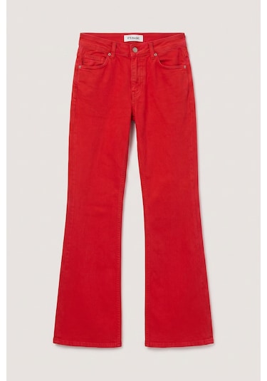 Itsbasic Kadın Kırmızı 6s6-19 Mid Rise Flare Fit Denim Jean