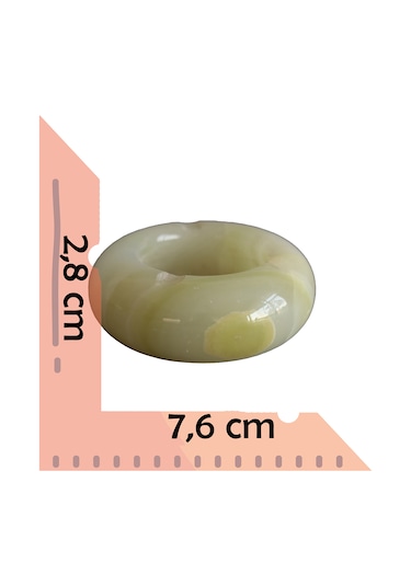 Özgün Tasarımlı Doğal Oniks Taş Kül Tablası Açık Yeşil 7,62cm.
