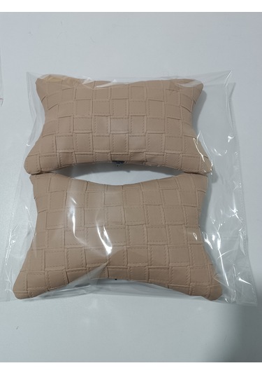 Deri Kelebek Boyun Yastık 2 Li Krem