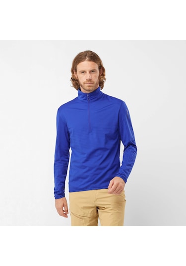 Salomon Essentıal Lıghtwarm Erkek Yarım Fermuar Polar Surf The Web Lc2001700 Mavi