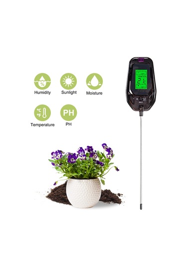 Springsun 5'li Sensörlü Toprak Analiz Cihazı: Ph/nem/sıcaklık/ışık/asitlik Ölçer Çiftlik & Bahçe Bitkileri