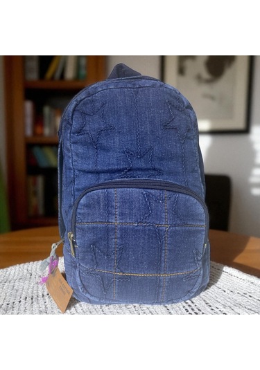 Kaliteli Mini Vintage Salaş Disayn Günlük Sırt Gezi Çantası 19 Cm X 34 Cm Lacivert