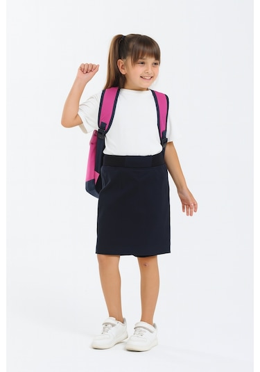 Kız Çocuk Beli İpli Okul Kaşkorse Şort Etek G2025-1 Lacivert