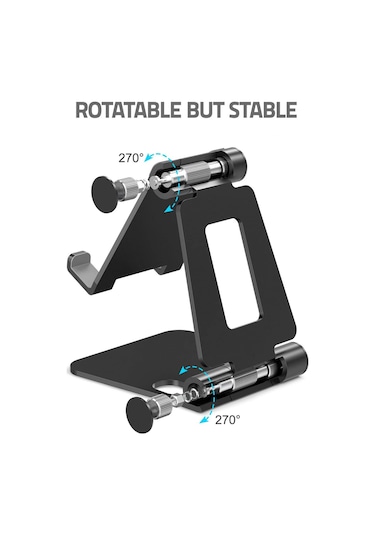 Mufunye Z20 Alüminyum Çift Katlanabilir Telefon Tablet Ayakçısı - 270 Döner Ev/ofis Tutucu - Hafif Taşınabilir Sabit Destek