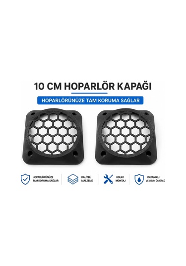 10m Hoparlör Kapağı - Plastik Kaliteli Midrange Hoparlör Kapak 10 Cm - 2 Adet