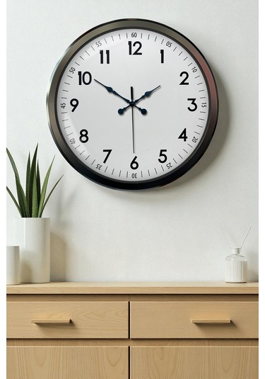 Black Classic 52 Cm Metal Modern Ve Şık Duvar Saati Bronz